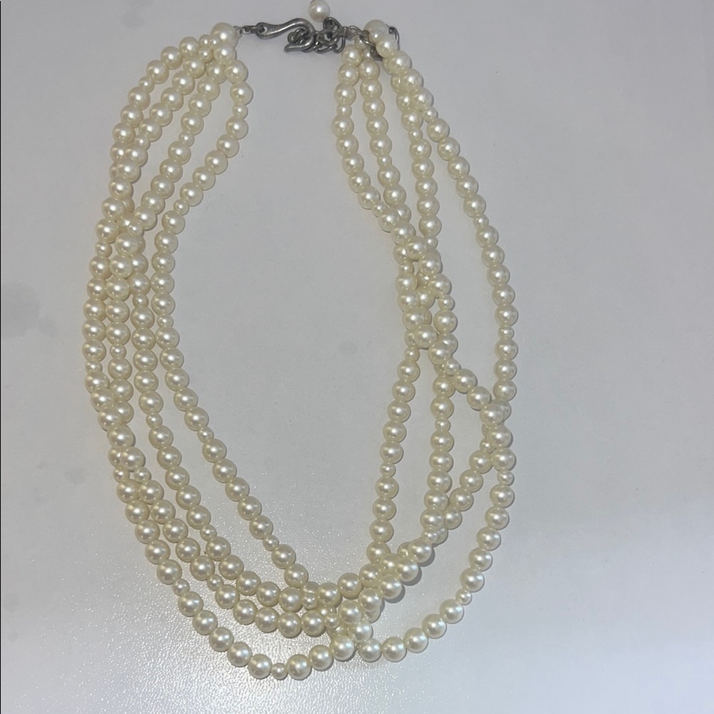 4 strand faux pearl necklace- Saks